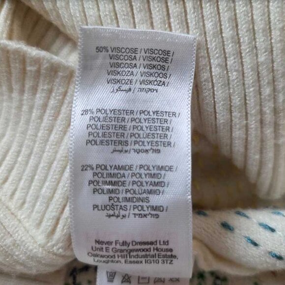 XXL Never Fully Dressed x Anthropologie embroidered work cardigan sweater - Picture 8 of 12